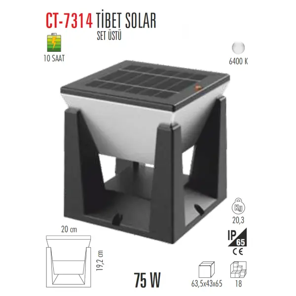 Cata CT-7314 Tibet Solar Set Üstü 75W