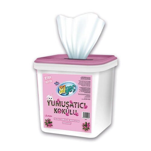 Silgeç Yumuşatıcı Kokulu Kova Islak Mendil 200lü