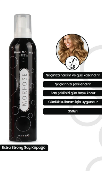 Morfose Saç Köpüğü Extra Strong Siyah 350ml