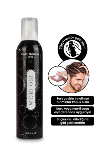 Morfose Saç Köpüğü Extra Strong Siyah 350ml