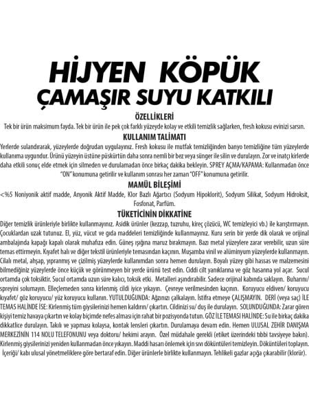 Sır Hijyen Köpük  Mutfak&Banyo Sprey Fresh 750ml