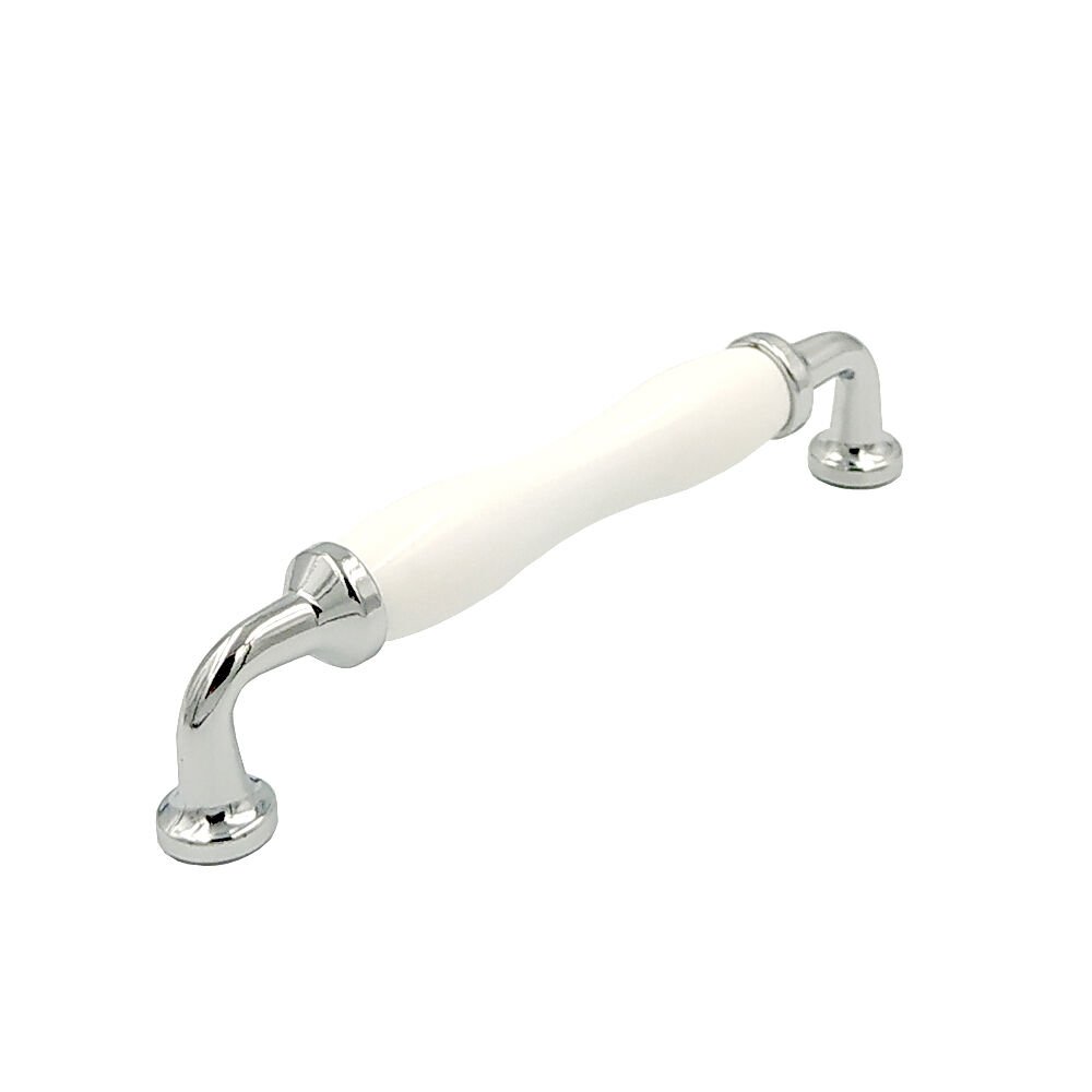 Metax K481 Plas Boğumlu Porselen Kulp Krom 128mm