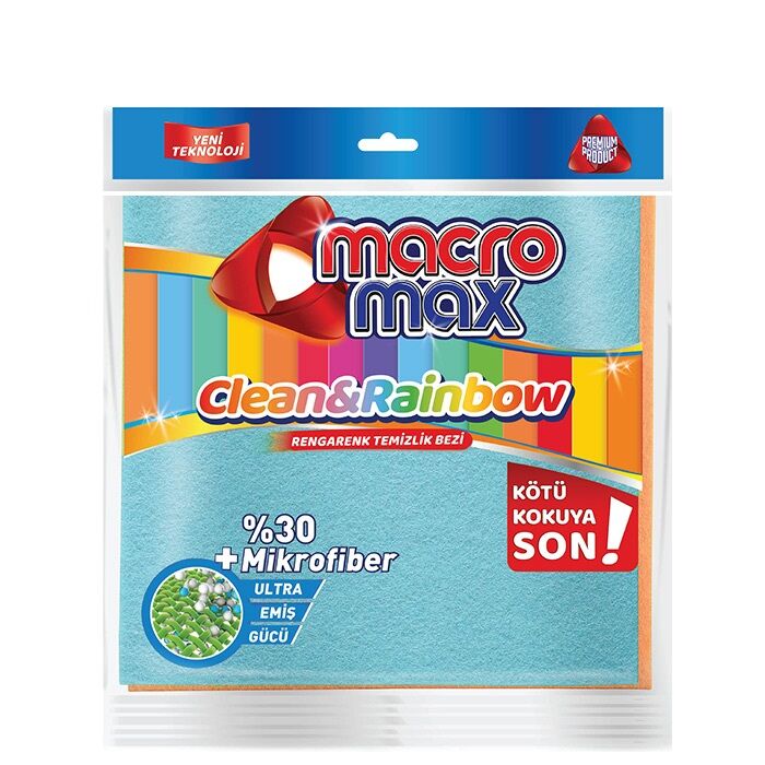Macromax Rengarenk Mikrofiber Tem.Bezi 4 lü