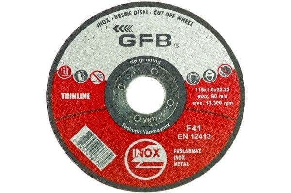 GFB İnox Kesici Taş 115x1.0x22.23
