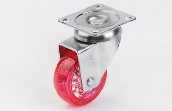 HTS-301 50x20 Şeffaf Kırmızı Makaralı Tab. Teker