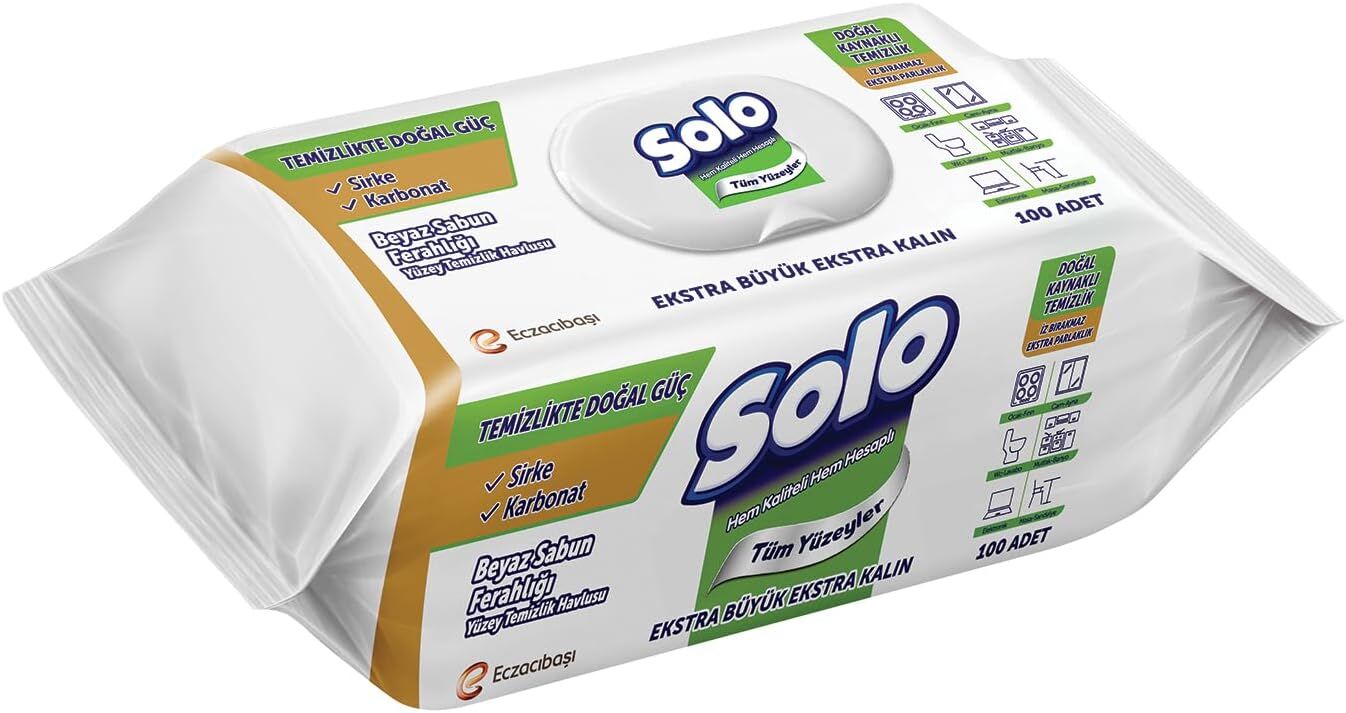 Solo Yüzey Temizleme Havlusu Beyz Sabun 100 lü