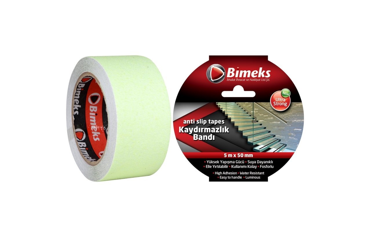 Bimeks Fosforlu Kaydırmazlık Bandı 5mtx50mm