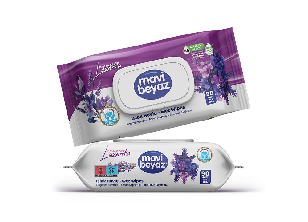 Mavi Beyaz Islak Lavanta 90 lı