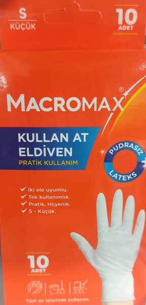 Macromax Kullan At Lateks Eldiven S Pudrasız