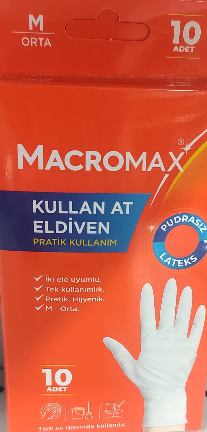 Macromax Kullan At Lateks Eldiven M Pudrasız