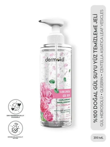 Dermokil Gül Suyu Yüz Tem.Jeli Nemlendirici 200 ml