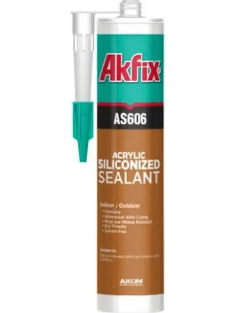 Akfix AS606 Silikonize Akrilik Mastik Kahverengi