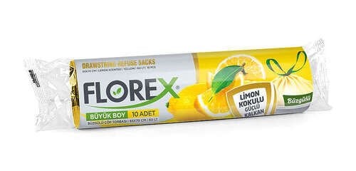 Florex Çöp Torbası Büzgülü Limon Büyük 10 lu