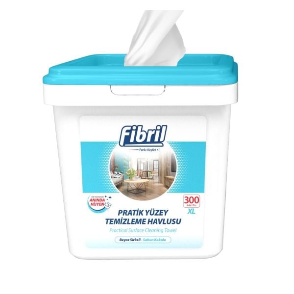 Fibril Yüzey Temizleme Mendili Sabun Kova 300 lü