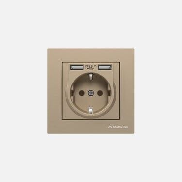 Mutlusan Rita Dore İkili Usb Topraklı Priz