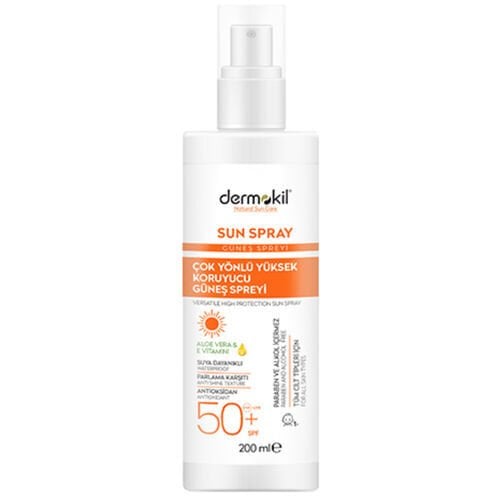 Dermokil Güneş Spreyi Yüksek Koruyucu 50+Spf 200ml