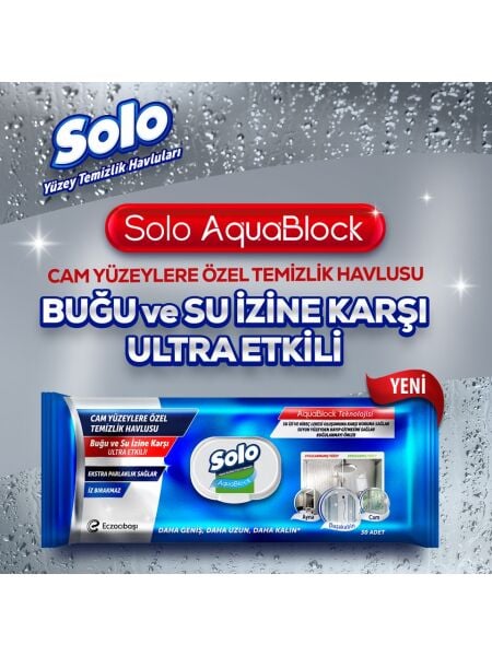 Solo Ultra Güç AQuablock Temizlik Mendili 30 lu