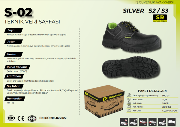 Baymax Silver S-02 Deri Bağcıklı Ayakkabı No:40