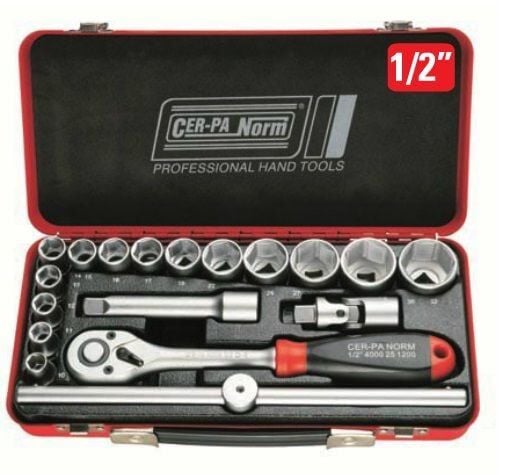 Cer-pa Norm 1/2''6 18 Parça Köşe Lokma Takımı