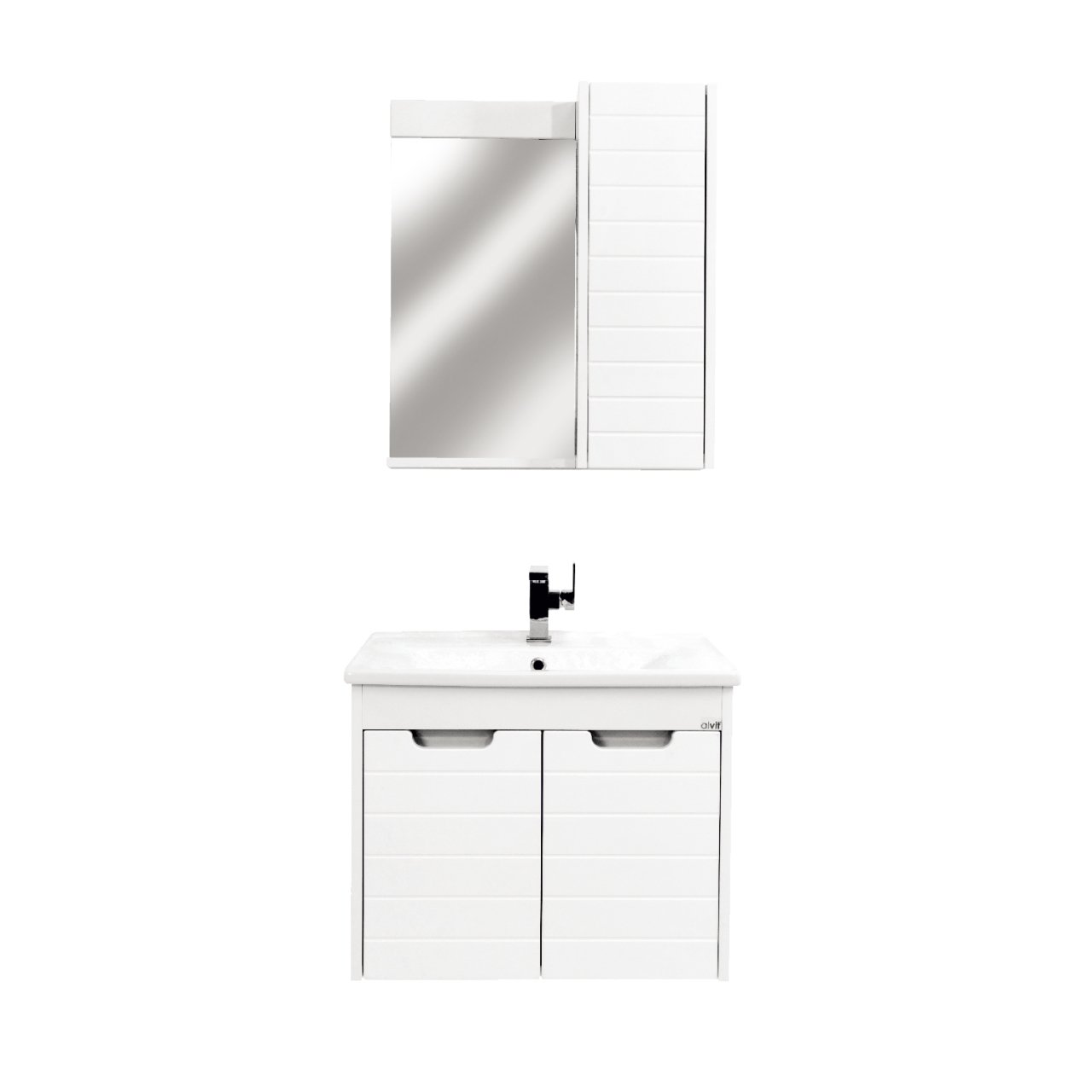Alvit Arya Banyo Dolabı Takım 65cm Beyaz-Beyaz