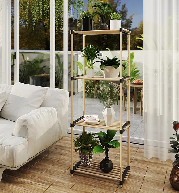 Seowood SEO-8150 Ahşap Raf 4 Katlı 92.5x42.5x28cm