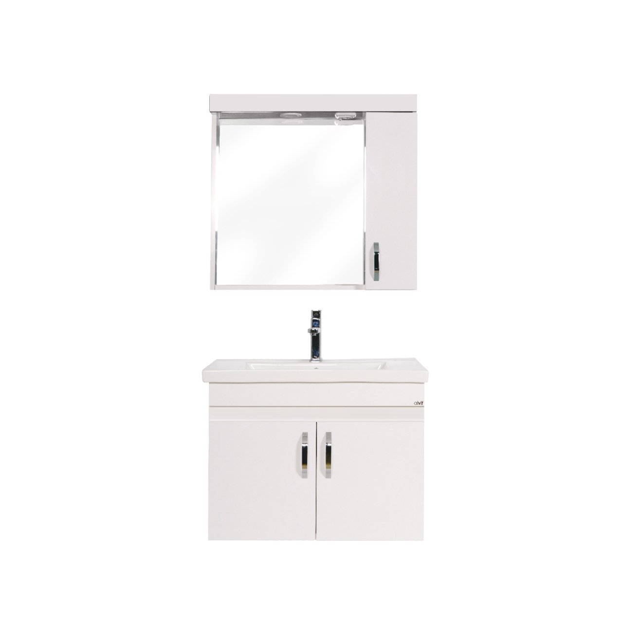 Alvit River Banyo Dolabı Takım 65cm Beyaz-Beyaz