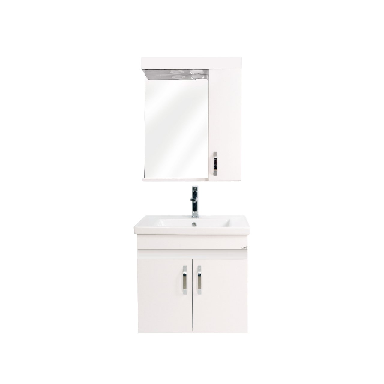 Alvit River Banyo Dolabı Takım 55cm Beyaz-Beyaz