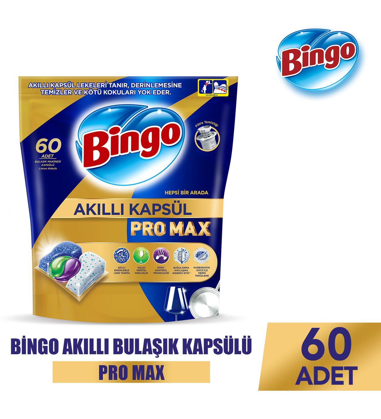 Bingo Akıllı Pro Max Bulaşık Kapsülü 60lı