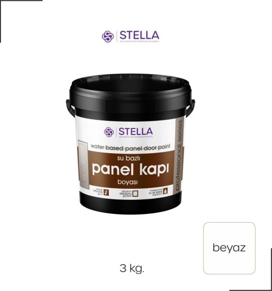 Stella Su Bazlı Panel Kapı Boyası Beyaz 3kg