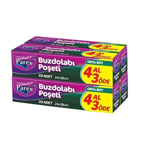 Parex Buzdolabı Poşeti Orta 4 Al 3 Öde