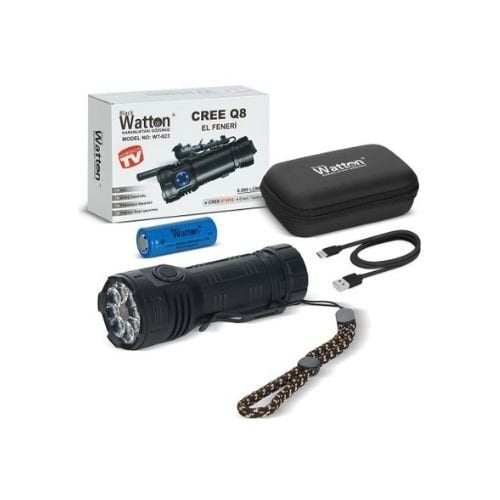 Watton Led Şarjlı El Feneri 6000 Lümen WT-623