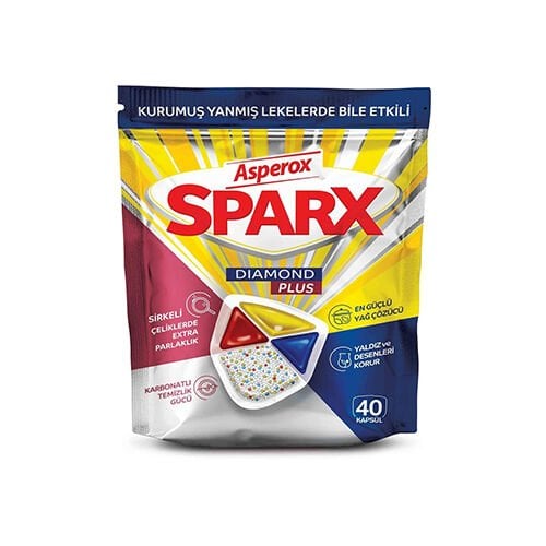 Asperox Sparx Diamond Plus Bulaşık Mak.Kapsül 40lı