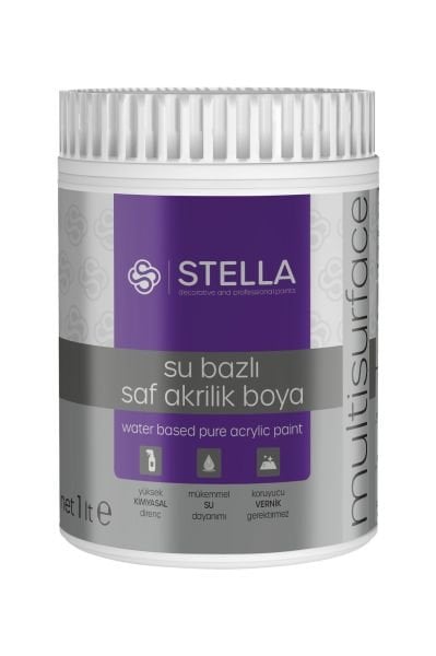 Stella Su Bazlı Saf Akrilik Boya Mint Yeşili 1 Lt