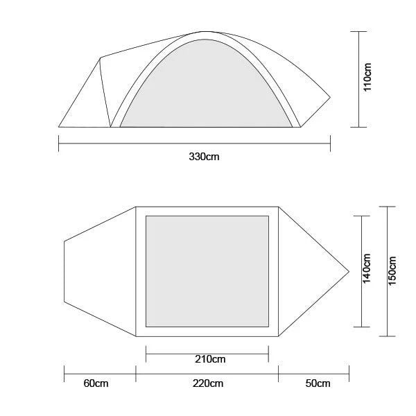 Orcamp Nord 2 Kişilik Çadır Çantalı