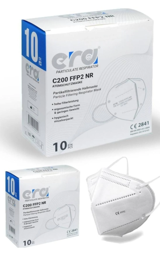 Eratool Solunum Maskesi C200 FFP2 Ventilsiz Pkt:10