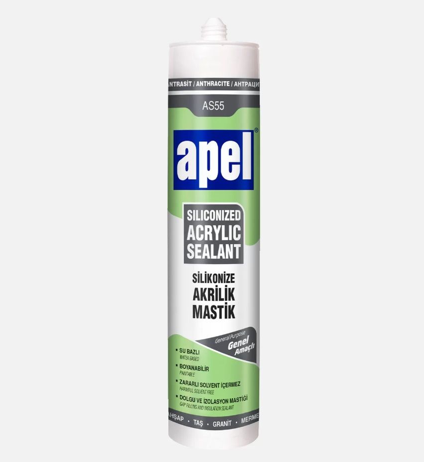 Apel AS55 Silikonize Akrilik Mastik Antrasit 500g