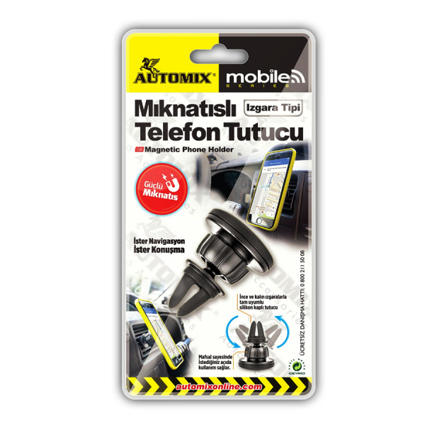 Automix Manyetik Telefon Tutucu Izgara Tipi