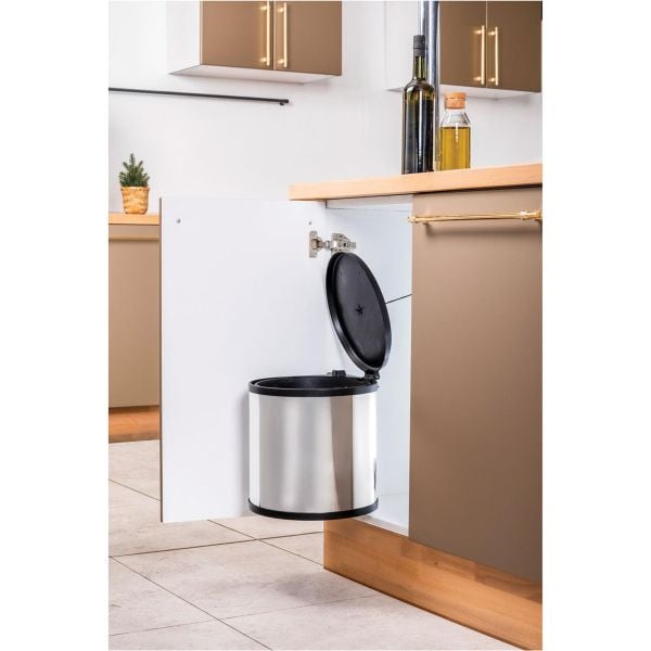 Afeks Paslanmaz Kapağa Monte Çöp Kovası 11 Litre