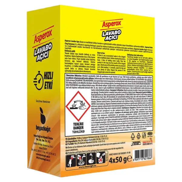 Asperox Granül Lavabo Açıcı 50grx4