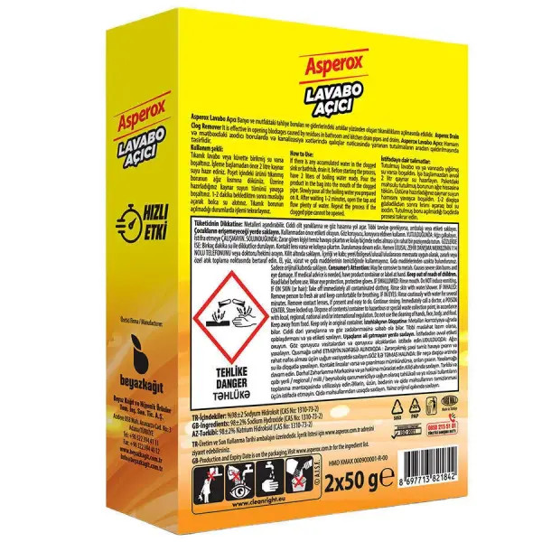 Asperox Granül Lavabo Açıcı 50grx2