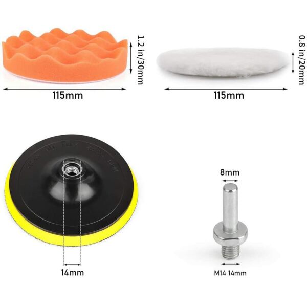 Rodex Polisaj Sünger Seti 115mm