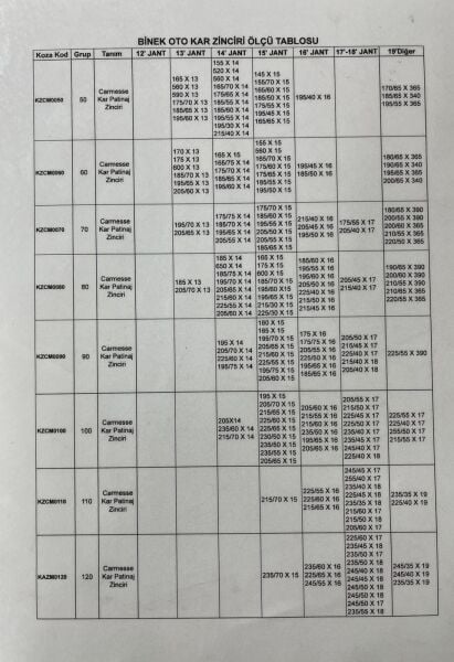Carmesse Kar Patinaj Zinciri Gp 100