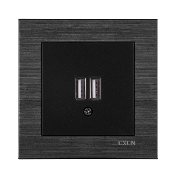 Exen Karell Blisterli Siyah 2x Usb Şarj Prizi