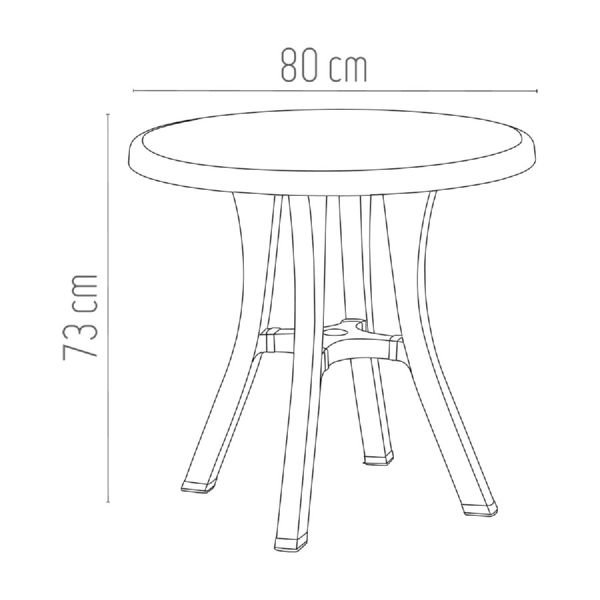 Holiday HM510 Royal Yuvarlak Masa 80cm Teak