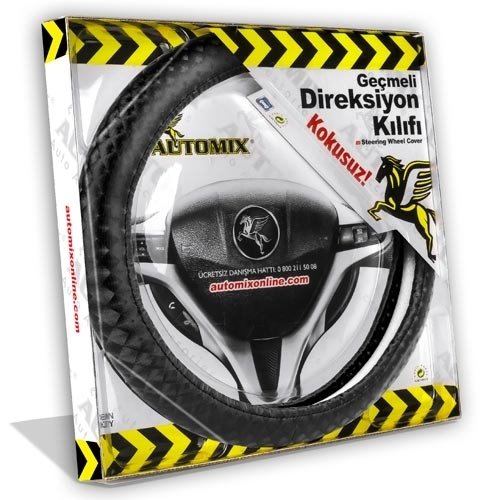 Automix Direksiyon Kılıfı Üç Boyutlu Siyah 3092