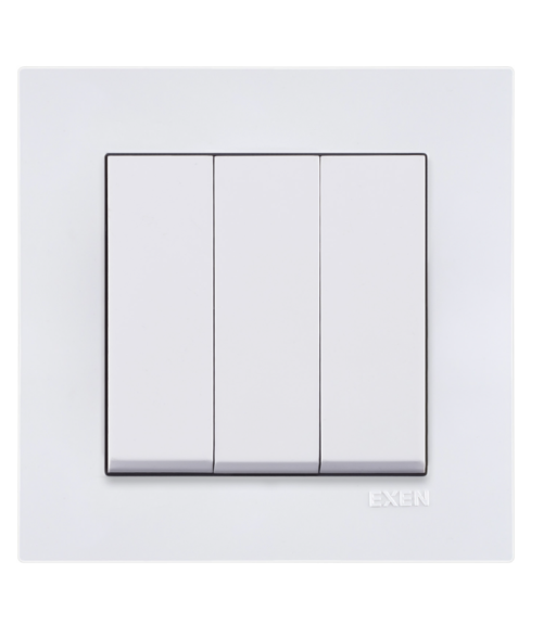 Exen Karell Blisterli Beyaz Üçlü Anahtar