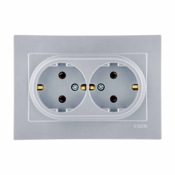 Exen Karell Blisterli Gümüş İkili Topraklı Priz