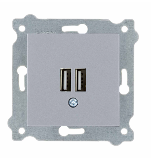 Exen Karell Blisterli Gümüş 2x Usb Şarj Prizi