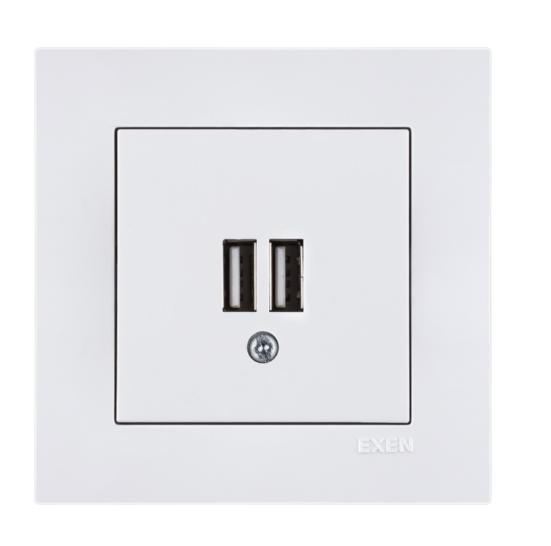 Exen Karell Blisterli Beyaz 2x Usb Şarj Prizi