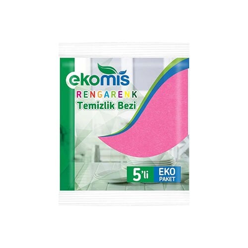 Ekomis Rengarenk Temizlik Bezi 5 li